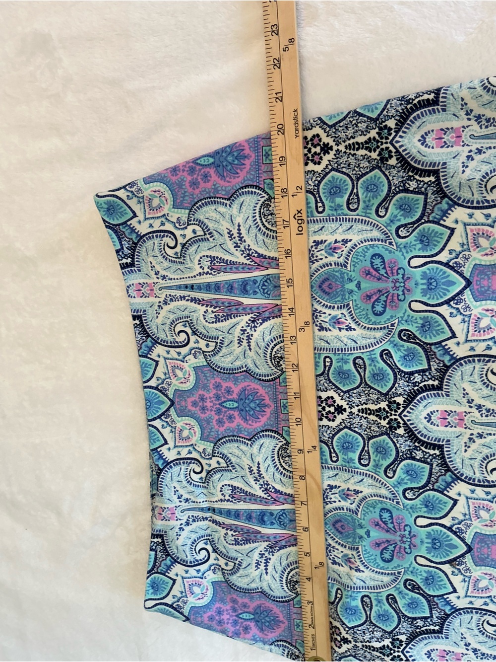 Talbots Summer Church Office A-Line Skirt Sz 12 Paisley Cotton-Blue/Lavender - Picture 8 of 12